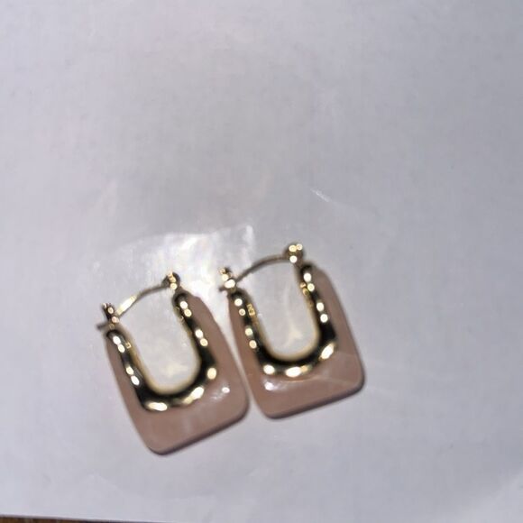 Tasha Stone Hoop Earrings in‎ Rose - Picture 5 of 5